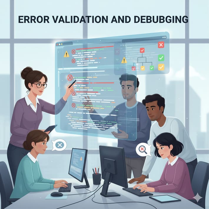 AIにエラーチェックしているイラストを描いてもらった